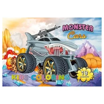 Set školních potřeb Kolorowanka A4 18 obrazków Monster cars