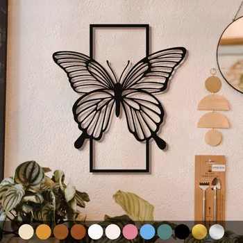 Obraz WoodenPuzzle.cz Dřevěný obraz - Motýl Barva: Zelená, Velikost: L