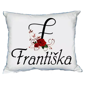 Dekorativní polštářek Polštář s dámským jménem FRANTIŠKA Vínový (polštářek dámské jméno )