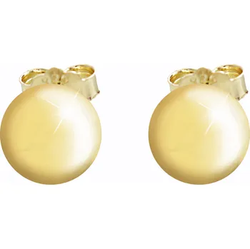 Módní doplněk JSB bijoux s.r.o. Zlaté ocelové náušnice puzety kuličky 8 mm bez krystalů