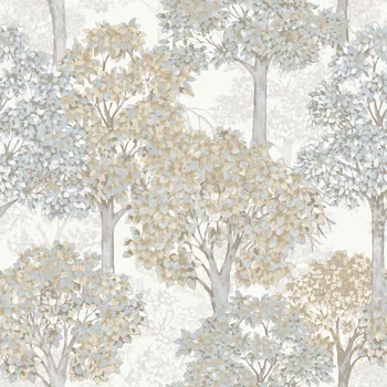 Tapeta Parato Bílá vliesová tapeta na zeď s motivem stromů, 12323, Fiori Country, Parato, velikost 10,05 x 0,53 m