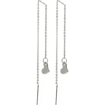 Náušnice BRUNOshop.cz Provlékací řetízkové náušnice SRDÍČKO