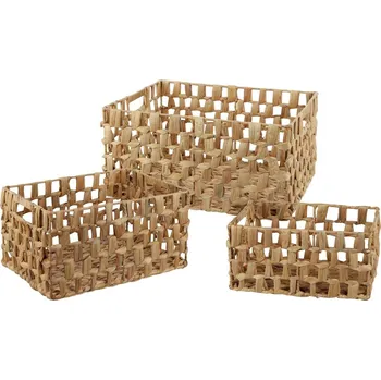 Úložný box Sada košů z vodního hyacintu Gantok, 3 ks, přírodní