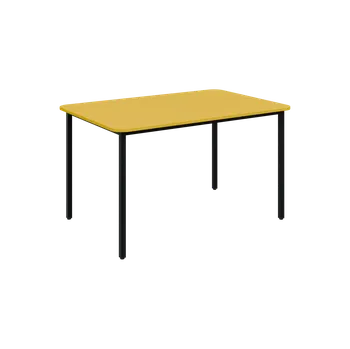 Jídelní stůl JSBR 130 N jídelní stůl, kovová podnož černá, deska 18 mm, 1300x900 mm, žlutá odio