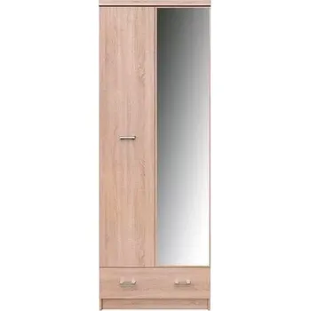Šatní skříň Skříň se zrcadlem 2D1S/60, Dub Sonoma