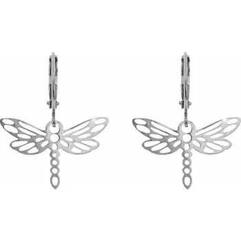 Módní doplněk JSB bijoux s.r.o. Ocelové náušnice klapky prořezávaná vážka bez krystalů