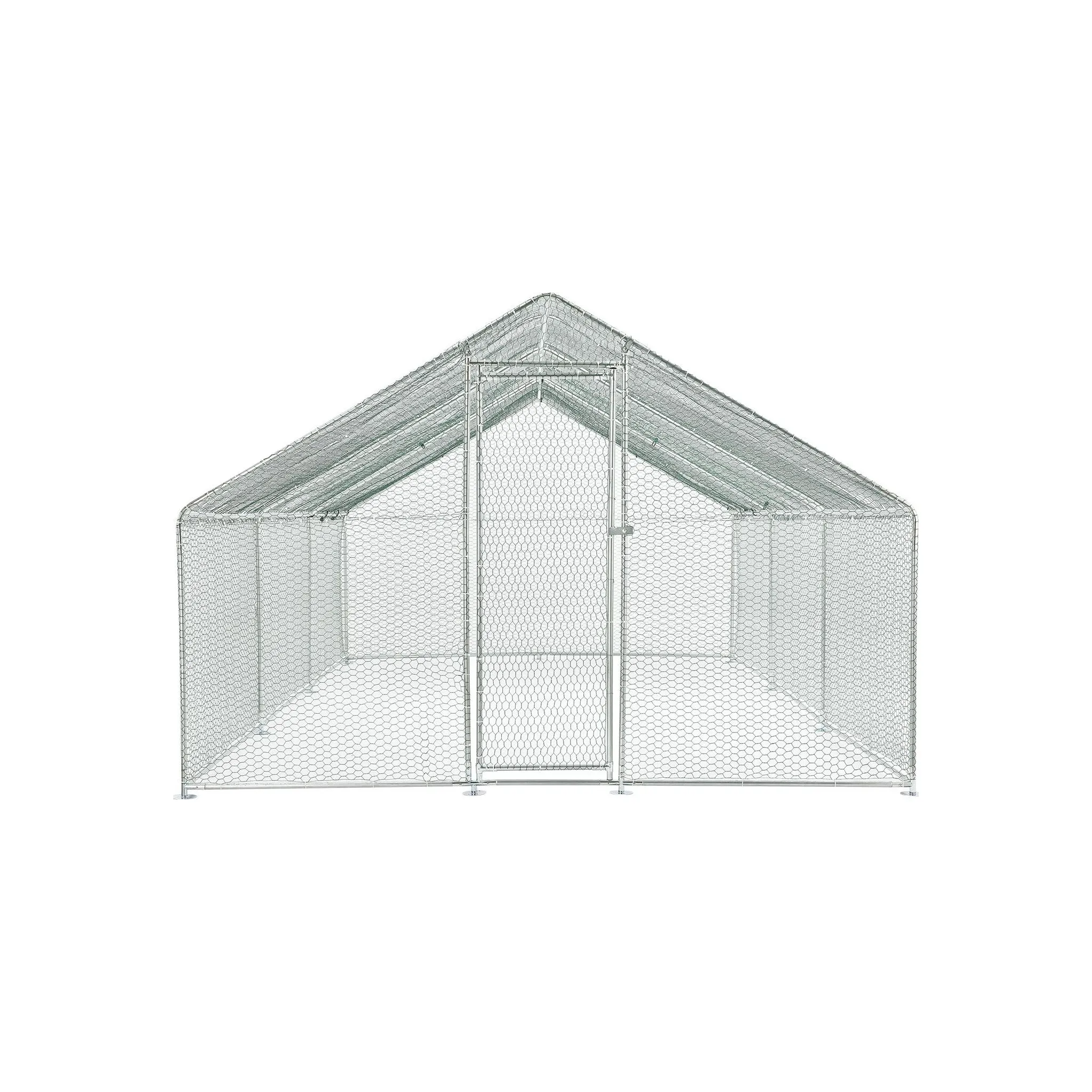 Fotografie 3 -  Venkovní klec pro slepice pozinkovaná s plachtou sedlová střecha 3 x 6 x 2 m