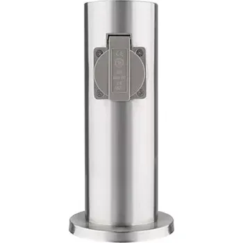 Elektrická zásuvka IRIMON Zahradní sloupek - 2 zásuvky, válec, stříbrný