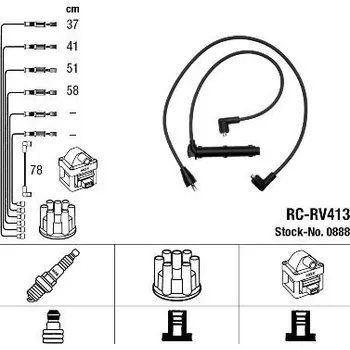 Zapalovací kabel Sada kabelů pro zapalování NGK RCRV413