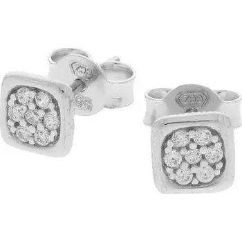 Náušnice Zlaté puzetové náušnice s čirými zirkony