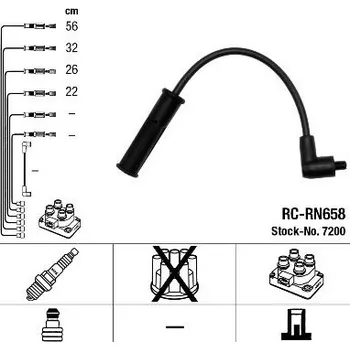 Zapalovací kabel Sada kabelů pro zapalování NGK RC-RN658
