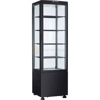 Chladící cukrářská vitrína, LED, 235 l, černá, 515x485x1690 mm | RESTO QUALITY, RTC237BE