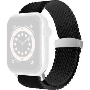 Řemínek na hodinky Nylonový copánkový řemínek s posuvnou přezkou pro Apple Watch 42mm / 41mm / 40mm / 38mm - černý