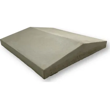 Příslušenství pro plot Betonová stříška na zídky a plotové dílce – průběžná sedlová hladká (39 × 37 cm)