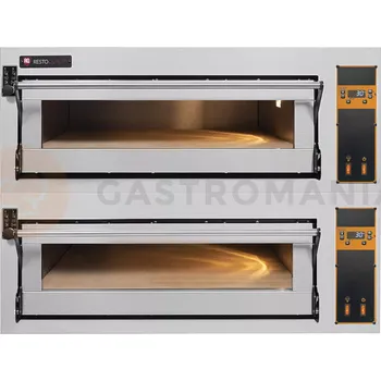 Pec na pizzu Pizza pec elektrická, elektrické ovládání, šamotová modulová pec, 6+6x 40 cm, 4+4x 600x400 mm, 1130x1400x750 mm | RESTO QUALITY, BAKE D66