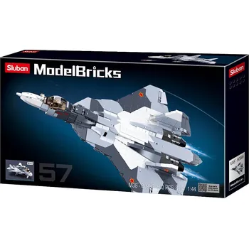 Stavebnice Sluban Sluban Stavebnice Model Bricks M38-B0986 Proudový stíhací letoun Su-57 2v1