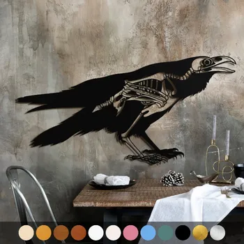 Obraz WoodenPuzzle.cz Dřevěný obraz - Vrána Barva: Stříbrná, Velikost: M