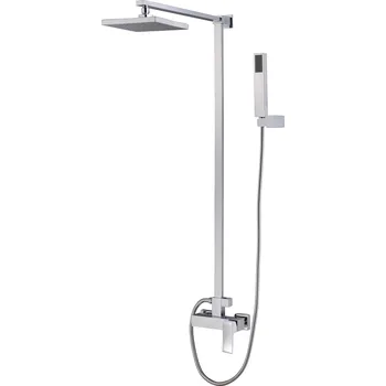 BELAGGIO TORINO 2854 Nástěnný sprchový sloup s hranatou vodovodní baterií a příslušenstvím, CHROM, rozteč 150mm TO2854