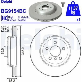 Brzdový kotouč Brzdový kotouč DELPHI BG9154BC