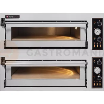 Pec na pizzu Pizza pec elektrická, manuální ovládání, šamotová modulová pec, 4+4x 40 cm, 2+2x 600x400 mm, 1130x985x750 mm | RESTO QUALITY, BAKE 44