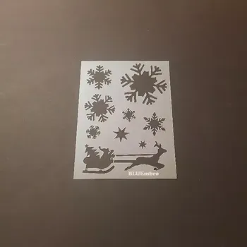 MYLAR PES fólie šablona zima 01 12x16 cm