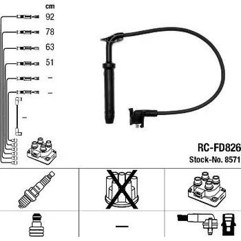 Zapalovací kabel Sada kabelů pro zapalování NGK RC-FD826