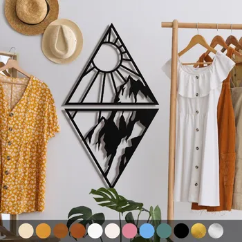 Obraz WoodenPuzzle.cz Dřevěný obraz - Slunečné Hory Barva: Zelená, Velikost: M