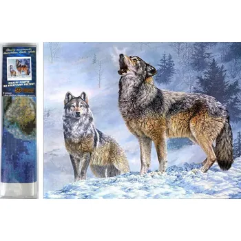 Diamantové malování Norimpex Diamantové malování Vlčí volání 30x40cm