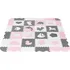 ECOTOYS Pěnové puzzle s ohrádkou 36 dílků, růžové/bílé/šedé