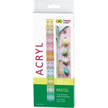 Set školních potřeb Farby akrylowe 12ml 10kol pastelowe HAPPY COLOR