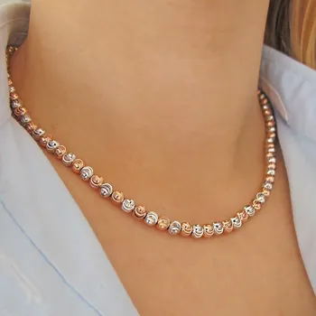 Náhrdelník Luxusní stříbrný náhrdelník kuličkový 15,55g Bicolour Stříbro 925/1000