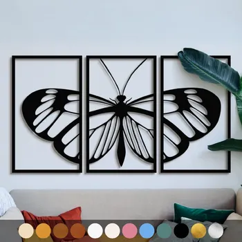 Obraz WoodenPuzzle.cz Velký motýl 4 mm Stříbrná M