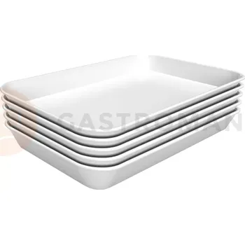 Servírovací stolek Melaminová nádoba k vystavování 250x350x40 mm, bílá, 5 ks. | BARTSCHER, 40W-250x350