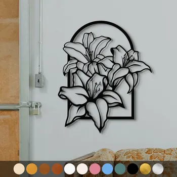 Obraz WoodenPuzzle.cz Dřevěný obraz - Lilie Barva: Černá, Velikost: M