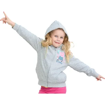 Dívčí mikina Dětská mikina PRASÁTKO PEPPA světle šedá - různé velikosti Velikost: 110 - 116