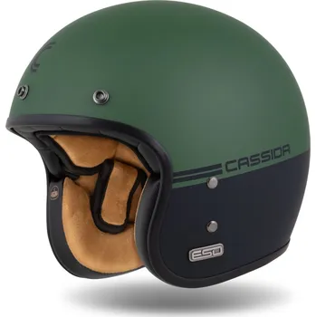 Helma na motorku Přilba Eso Super Hooligan, CASSIDA (černá matná/metalická zelená) 2026 (Velikost: XL (61 až 62 cm))