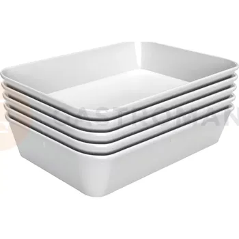 Servírovací stolek Melaminová nádoba k vystavování 210x280x60 mm, bílá, 5 ks. | BARTSCHER, 60W-210x280