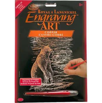 Výtvarná sada Škrabací obr. stříbrný ROYAL & LANGNICKEL - medvěd Grizzly