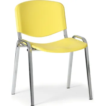 Jednací židle Plastová židle ISO - chromované nohy, žlutá
