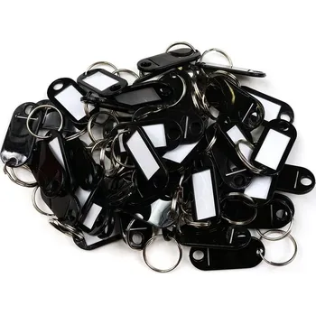 Jmenovka na klíče, 50 ks, černá