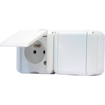 Elektrická zásuvka SCAME Dvojzásuvka AQUALINE bílá IP44 134.22922.BB
