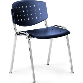 Jednací židle Konferenční židle Troy II - chromované nohy, modrá