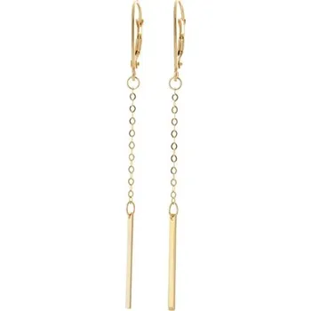 Náušnice Zlaté visací náušnice NA1480F + DÁREK ZDARMA