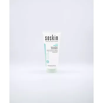 Pleťový krém Soskin-Paris Shine-Control Moisturiser - Soskin- Paris Hydratační Krém pro Mastnou Pokožku , 60 ml