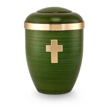 Smuteční dekorace Ekologická urna Tosca - Kříž/Zelená