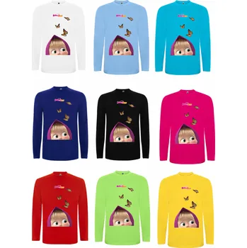 Dívčí oblečení Tričko s dlouhým rukávem Máša a medvěd Barva: Bílá, Velikost: 122/128 - 7/8 let