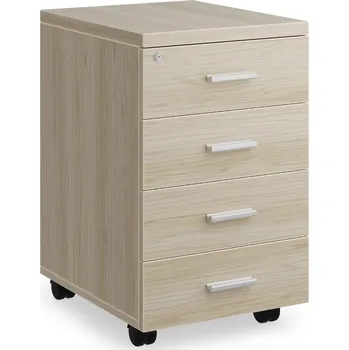 Zásuvkový kontejner Kontejner SimpleOffice 40 x 48 cm - 4 zásuvky, dub světlý