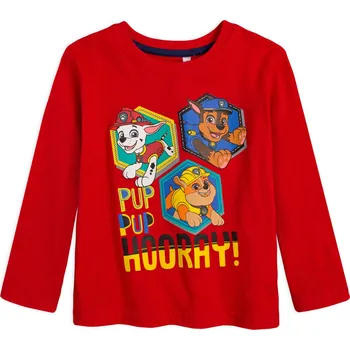 Chlapecké tričko PAW PATROL HURÁ! červené Velikost: 110