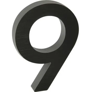 Domovní číslo Domovní číslo 9", RN.100LV, broušené, černá"