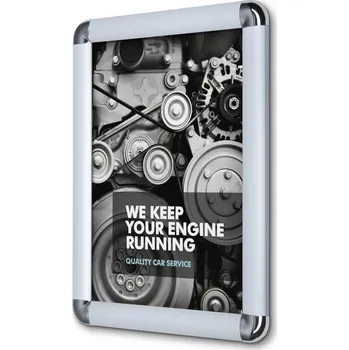 Klaprám A4, oblý roh, profil 25 mm, stříbrná